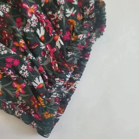 NEW Women's DRAPER JAMES RSVP Shirt XXL Floral Ruffled Smocked‎ Sleeve Mock Neck - Picture 12 of 14